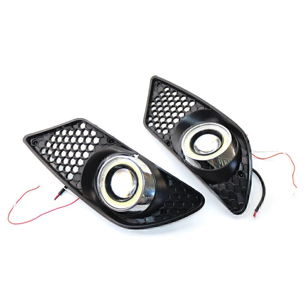 Pair Front Bumper FogLight Grill with light For Mercedes Benz C CLASS W204 08-10