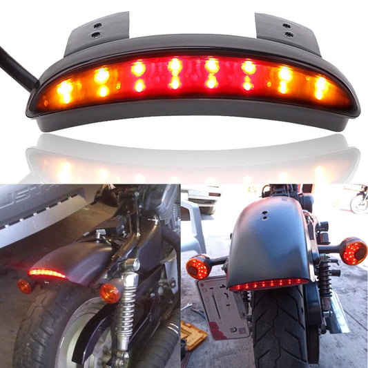 LED Fender Brake Tail Light Turn Signals For Harley Sportster 883 1200 Iron Dyna