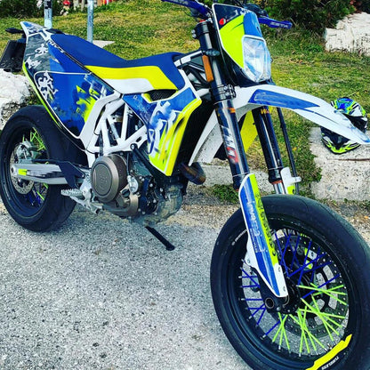 72X Wheel Spoke Wraps Motorcycle Dirt Bike Cover Pipe Skins Trim Protector Blue