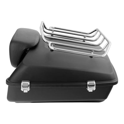 Matt Black Chopped Trunk Pad Plate Mount Rack Fit For Harley Touring 2014-2026