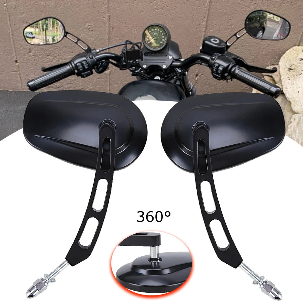 Rear View Side Mirrors For Harley Touring Sportster 1200 883 Softail Fatboy Dyna
