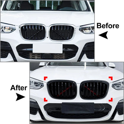 Glossy Black Front Kidney Middle Grille Grill For BMW X3 G01 X4 G02 2018-2021
