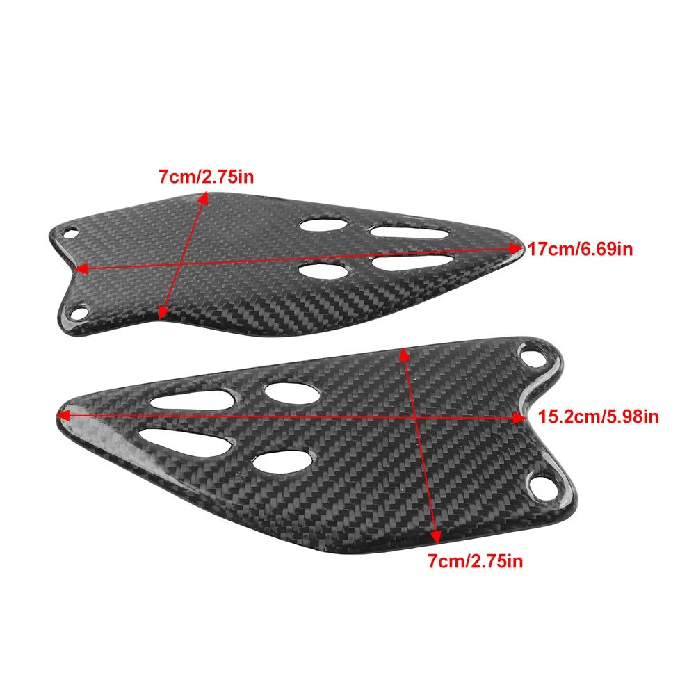 Carbon Fiber Footrest Rear Foot Heel Guards Plates For Kawasaki ZX-6R 636 19-25