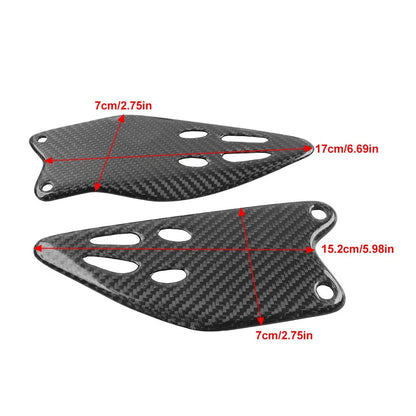 Carbon Fiber Footrest Rear Foot Heel Guards Plates For Kawasaki ZX-6R 636 19-25