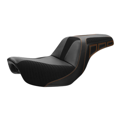 Black+Brown Driver Passenger Seat Fit For Harley Dyna Super Wide Glide 06-17 16