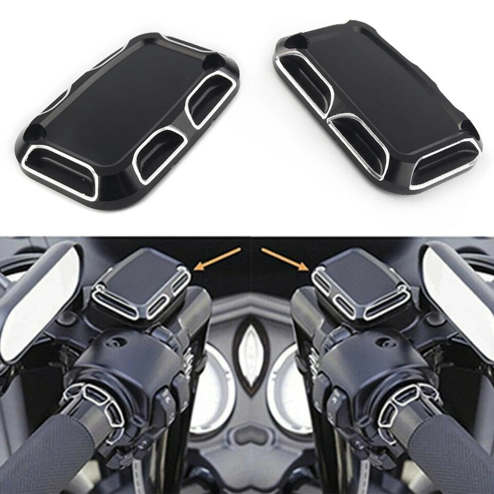 Shallow Cut Brake Master Cylinder Cover For Harley Touring Street Glide 14-16