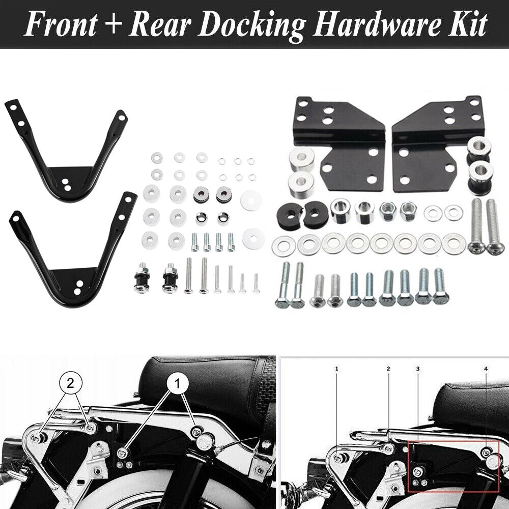 Detachable Front + Rear Docking Hardware Kits For Harley Road King Glide Touring