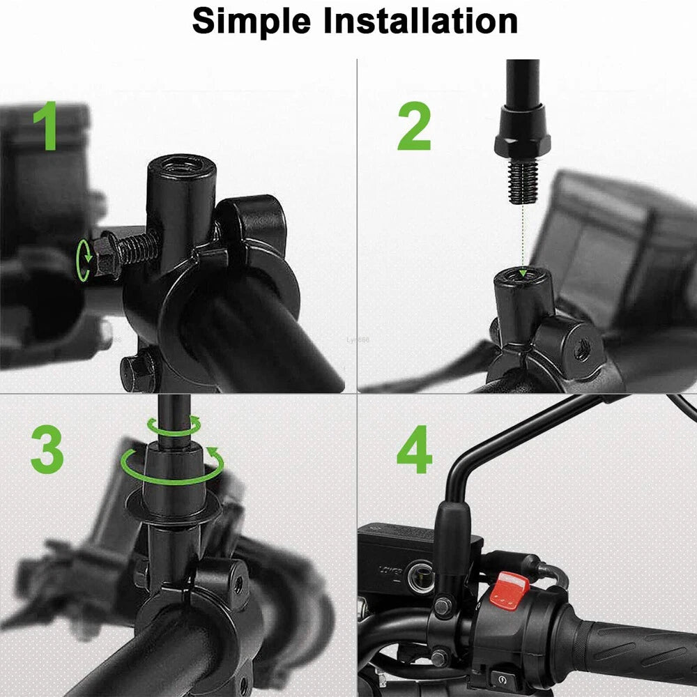 For CFmoto Cforce 600 500 1000 ATV Rearview Side Mirrors + HandleBar Mount Clamp
