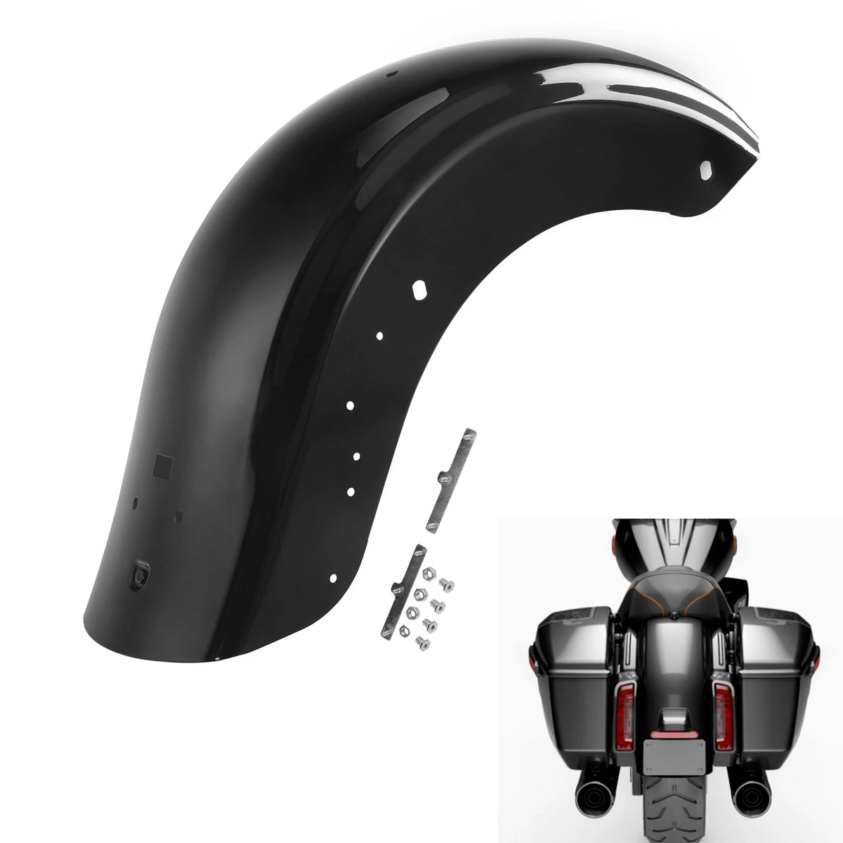 Rear Fender For Harley CVO Road Street Glide FLHXSE FLTRXSE 2023-Up Vivid Black