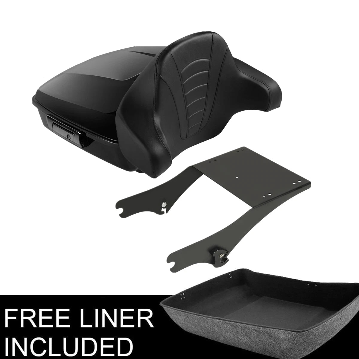 Chopped Trunk Pad Black Rack Fit For Harley Electra Glide 1997-08