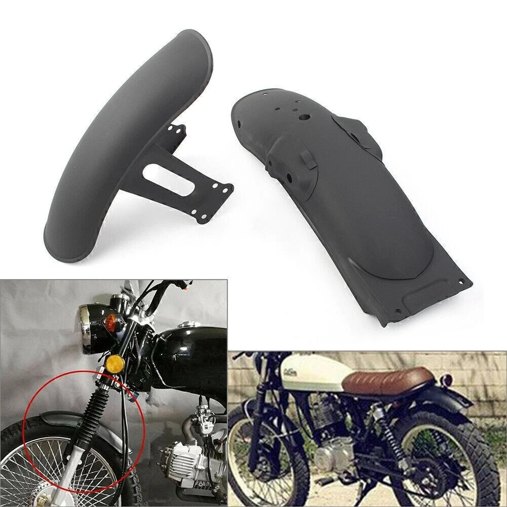 For Cafe Racer Retro CG125 Front & Rear Fender Mudguard Cover Metal Motor Black