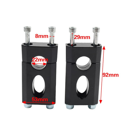 22mm 7/8'' Motor HandleBar Mount Clamp Risers For 50-125cc Dirt Pit Bike Silver