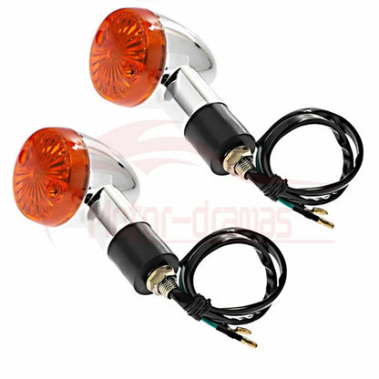 2Pcs Bullet Motorcycle Turn Signal Light Indicators Blinkers Amber Yellow Lamp