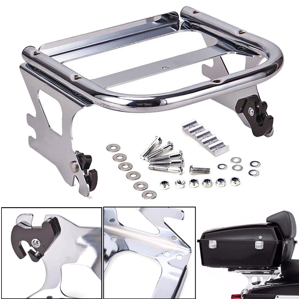 Chrome Two-up Tour Pack Mounting Luggage Rack For Harley 97-08 Touring Road King