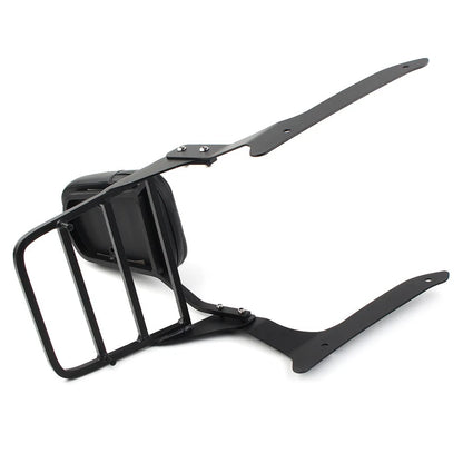 Black Backrest Sissy Pad & Luggage Rack For Yamaha XVS1300A V Star 1300 2007-15
