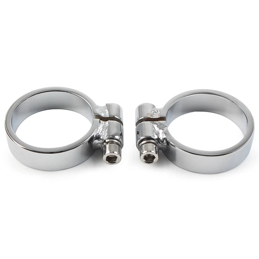 Fit Harley XL Ironhead Sportster 1000 Model 1957-1985 Exhaust Port Clamps Chrome