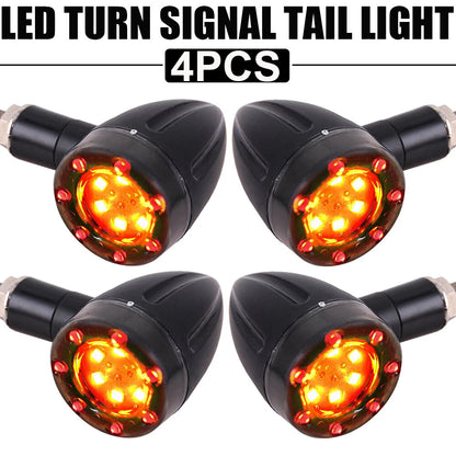 4 Pack Universal Motorcycle Turn Signals Blinker Lights Amber For Suzuki Harley