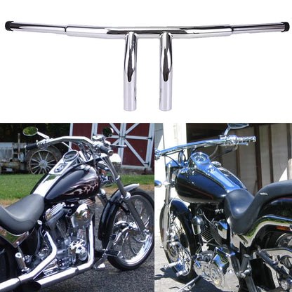 Chrome 8" Rise Drag Fat T-Bar 1-1/4" Handlebar For Harley Dyna Wide Glide Custom
