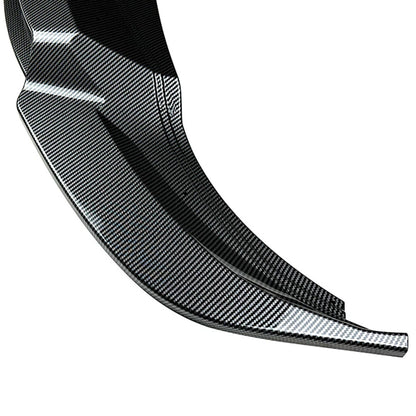 Front Bumper Spoiler Lip For Volkswagen Tiguan Rline 2021-23 Carbon Fiber Black