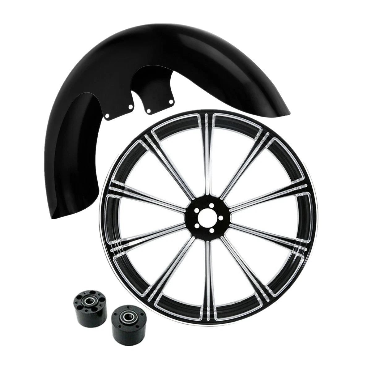 23" Front Wheel Rim &Dual Disc Hub &Fender Fit For Harley Electra Glide 08-25 US