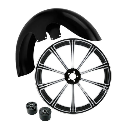 23" Front Wheel Rim &Dual Disc Hub &Fender Fit For Harley Electra Glide 08-25 US