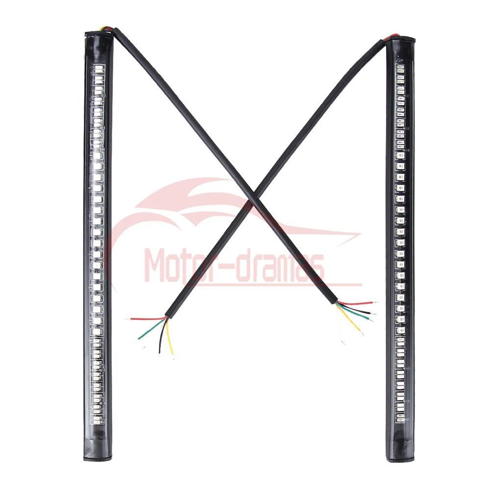 48 LED Flexible Motorcycle Light Strip Rear Tail Brake Stop Turn Signal Lamp Bar