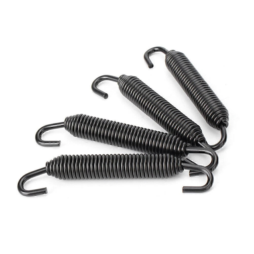 Universal Long Stainless Header Exhaust Springs Motorcycle Black US