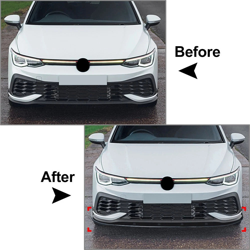 Glossy Front Bumper Lip Spoiler Splitter For Volkswagen Golf 8 CS R 2020-2024
