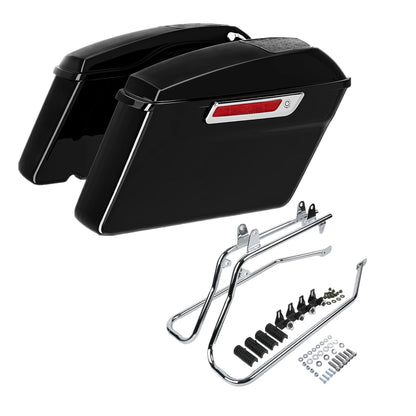Saddlebag 6x9" Speaker Lid & Conversion Bracket For Harley Softail Fatboy 84-17