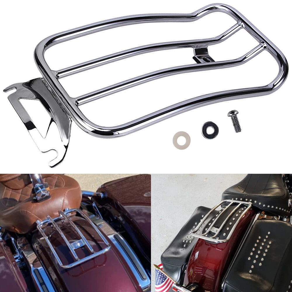 Rear Fender Solo Seat Luggage Rack For Harley Road King Street Glide Tour 97-15