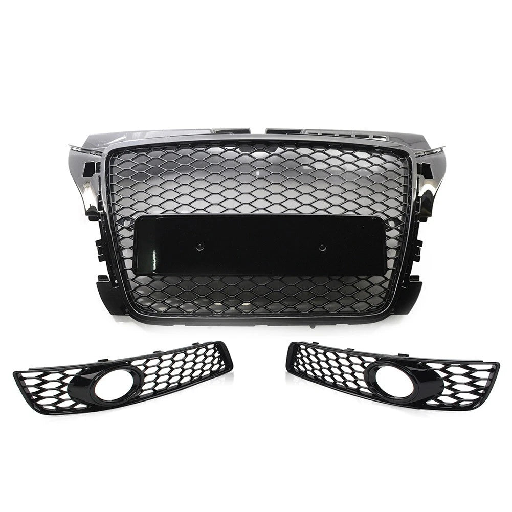 Black Fog Light Cover Front Bumper Honeycomb Grille For Audi A3 8P 2009-2012 US