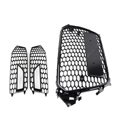 Front Honeycomb Bumper Grille Fog Light Covers Set For Audi A4 S4 2013-2015