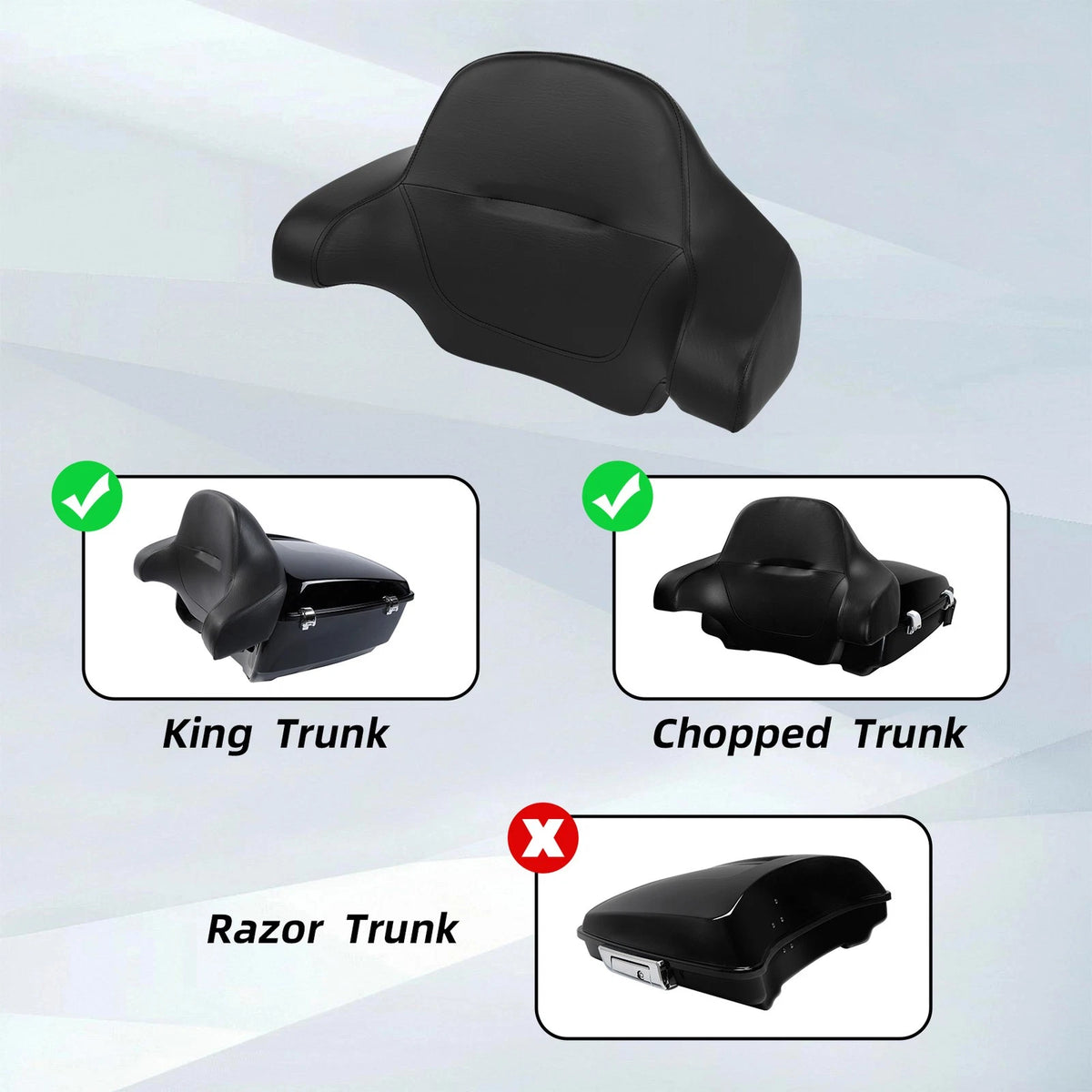 Wrap-around King Chopped Trunk Backrest Fit For Harley Glide 14-21