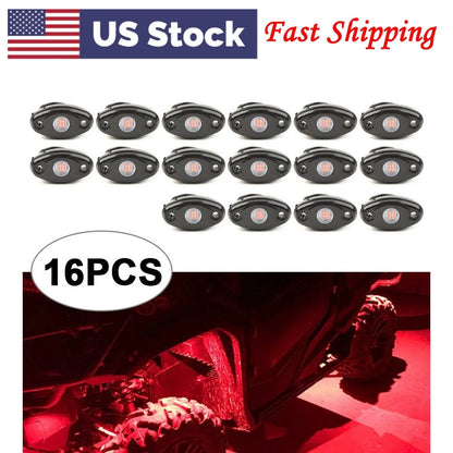 16x Car LED Pods Rock Lights for JEEP Off Road ATV SUV Truck Car Under Body
