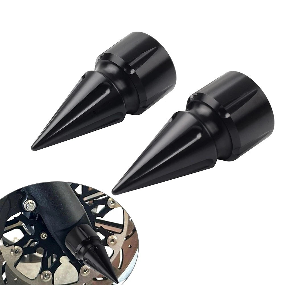 Front Axle Cap Nut Cover 3.6" For Harley Softail 07+ Dyna 08+ Street Glide Black