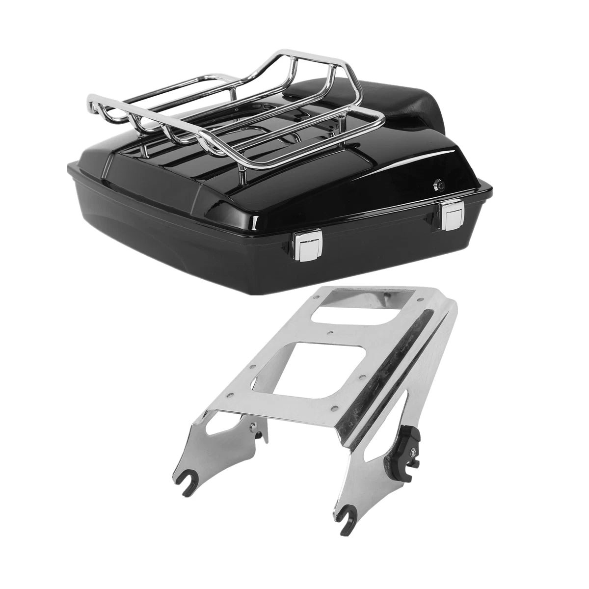 5.5" Trunk Backrest Pad Mount Rack Fit For Harley Touring 09-13 12