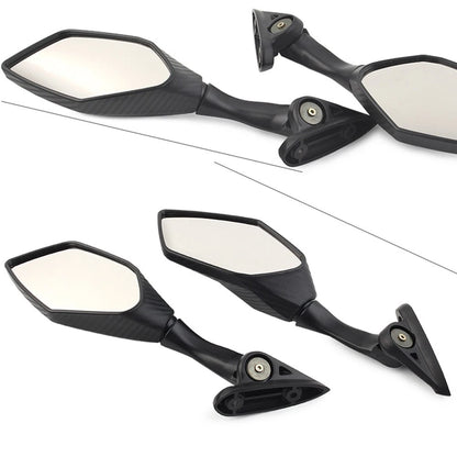 2PCS Foldable Side Rearview Mirrors For Yamaha YZF R3 R25 2015 - 2024 Black