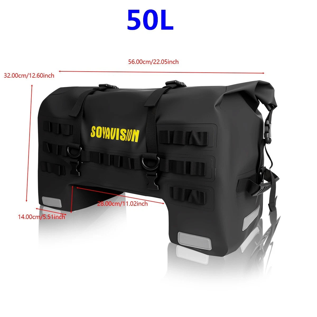 Duffel Bag 50 Litre Waterproof Motorbike Motorcycle Tail Bags Travel Luggage