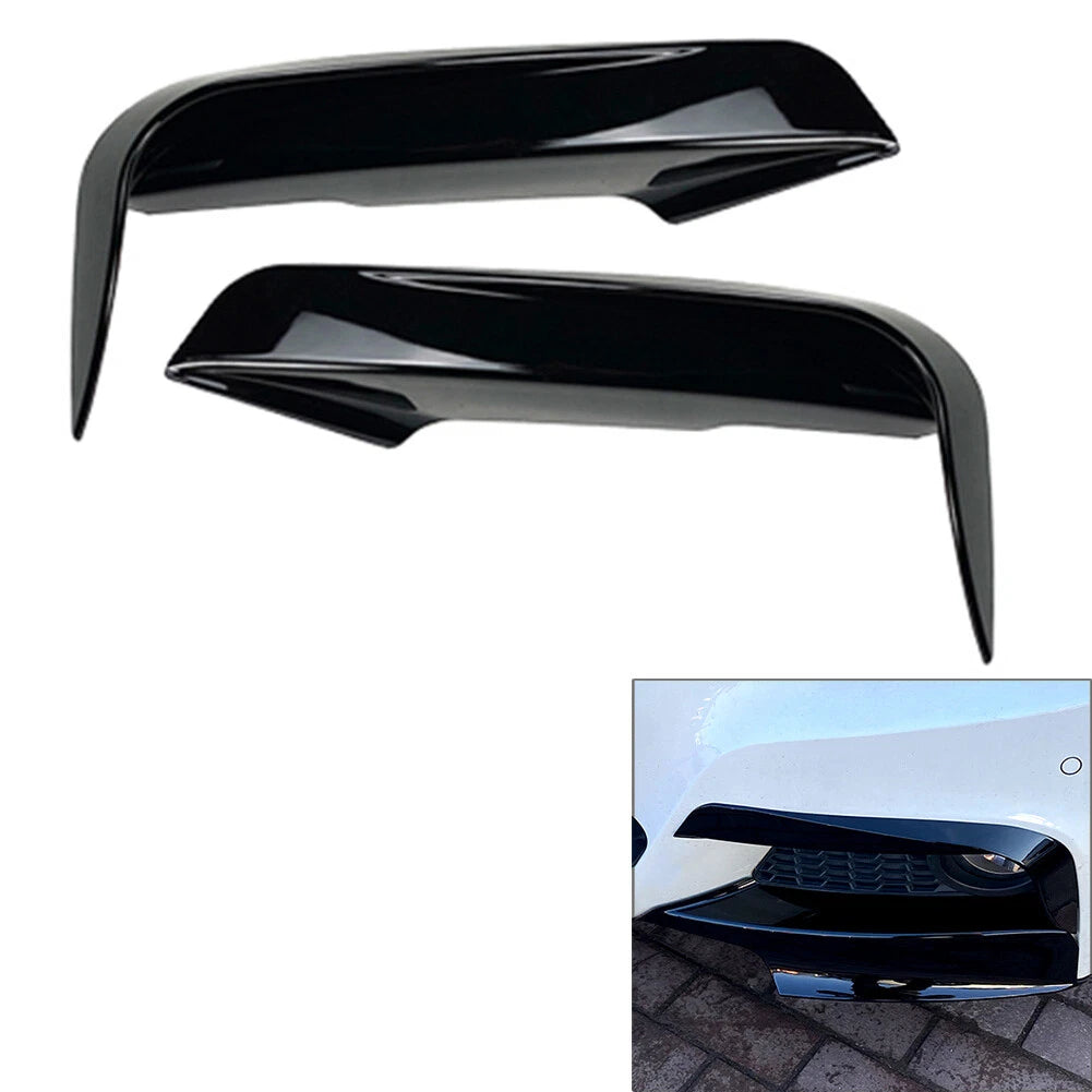 For BMW 3-Series F30 F31 12-18 Front Bumper Fangs Trim Air Vent Lid Cover Black