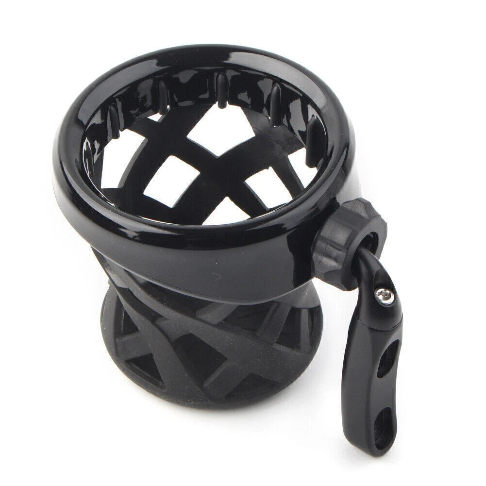Motorcycle Handlebar Black Cup Holder Drink W/Mesh Basket Universal For Harley