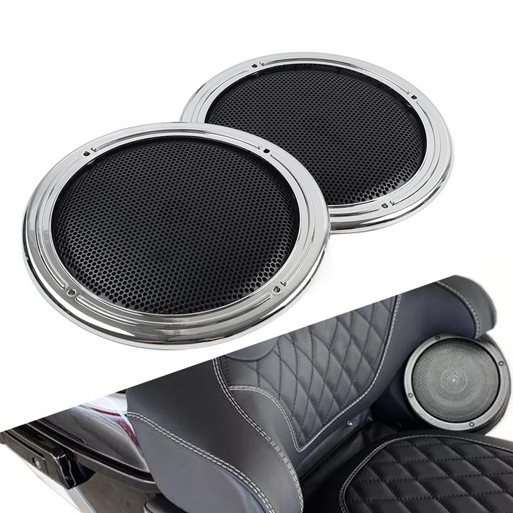 Motorcycle Rear Tour Pack Speaker Pod Grilles For Harley Road Tri Glide FLTRU