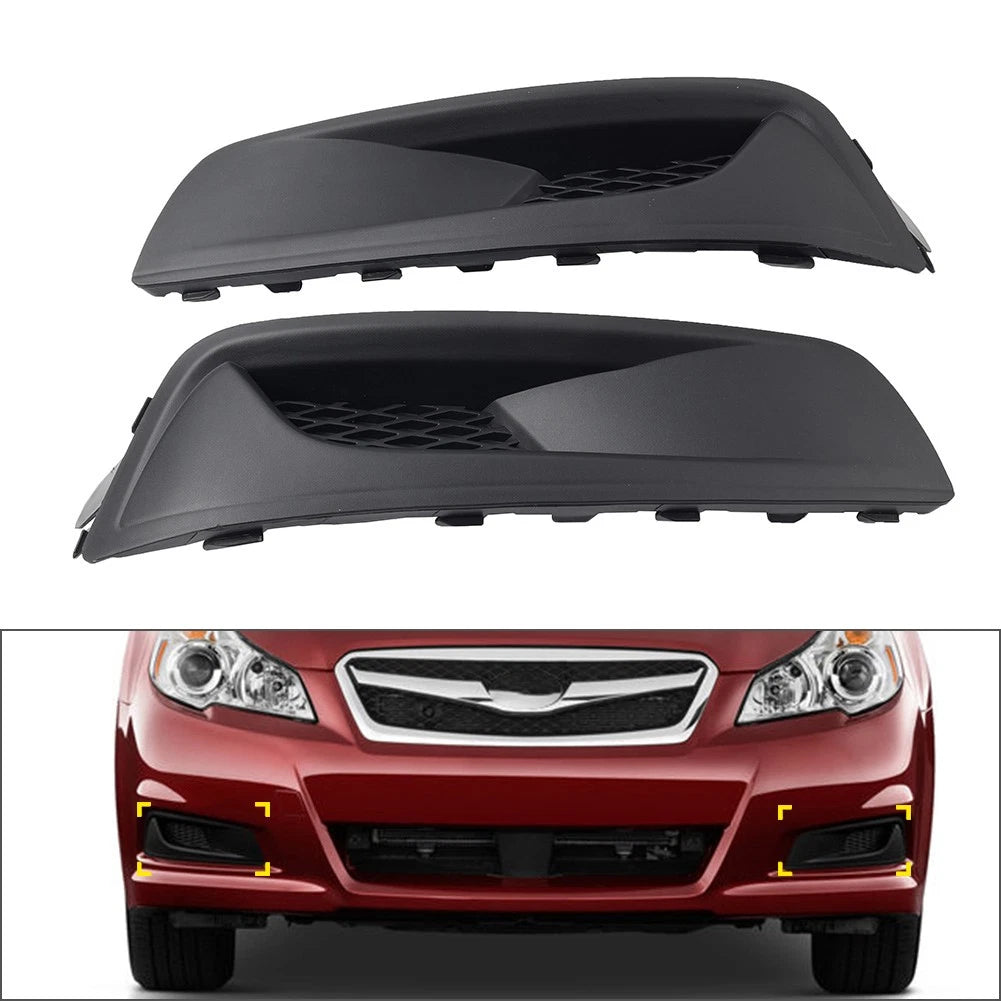 2pcs Front Bumper Fog Light Trim Bezel Cover Black For Subaru Legacy 2010-2012