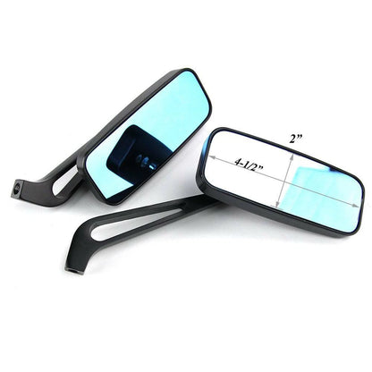 For Harley Touring Street Glide Road King Softail Pair Black Motorcycle Mirrors