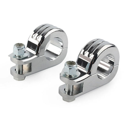 US 1.25" Highway Foot Peg Mounting P Clamps for Harley Dyna Engine Bars Chrome