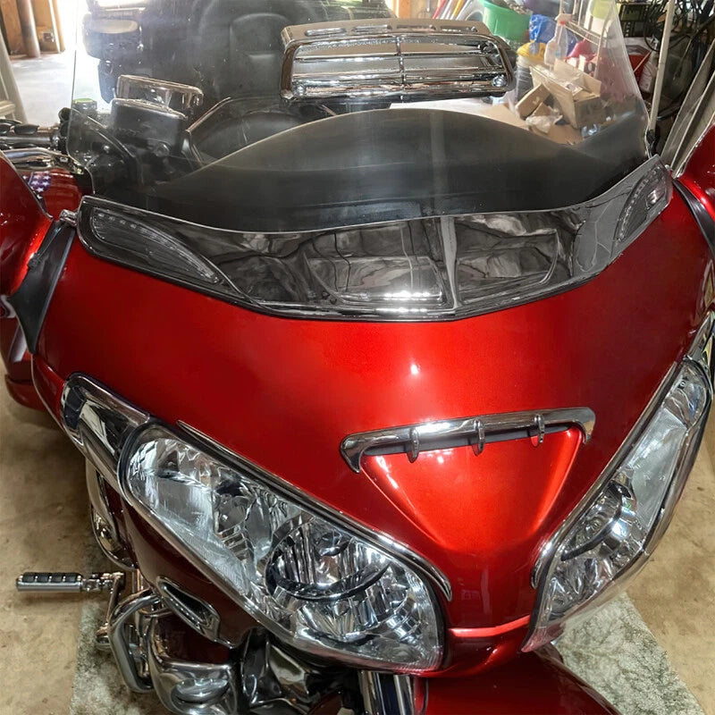 Chrome Windshield Trim & Light Fit For Honda Goldwing GL1800 01-17 F6B 13-17 US