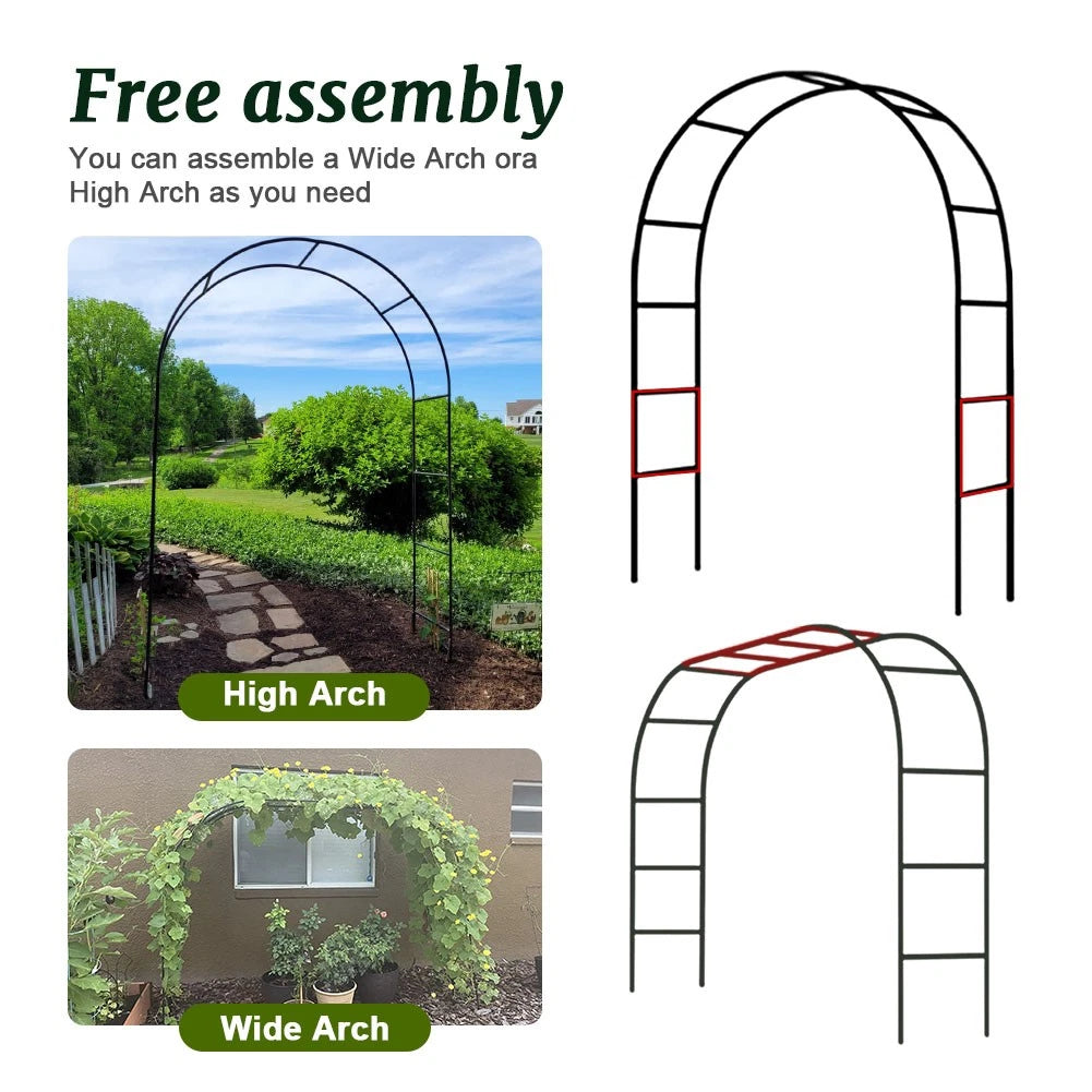 2x Wedding Arch Metal Garden Arch Garden Arbor Trellis For Climbing Plants