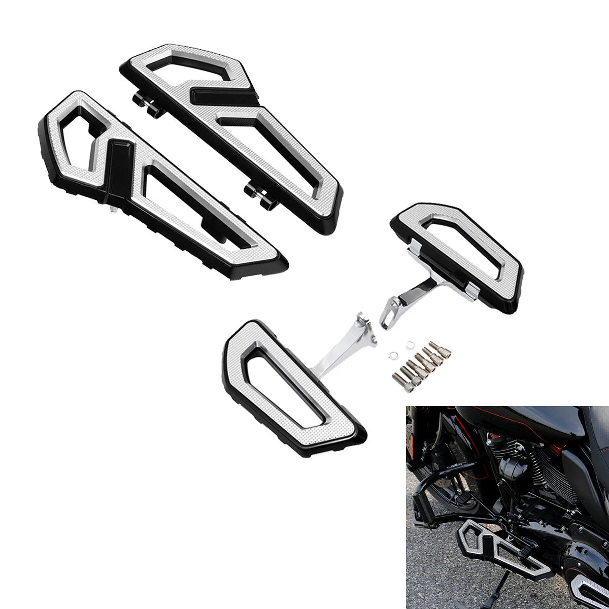 Front & Rear FloorBoard Footboards Fit For Harley Touring Models 1993-2024 TCMT