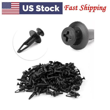 100pcs Car Body Push Pin Rivet Retainer Fastener Bumper Clip For Ford US