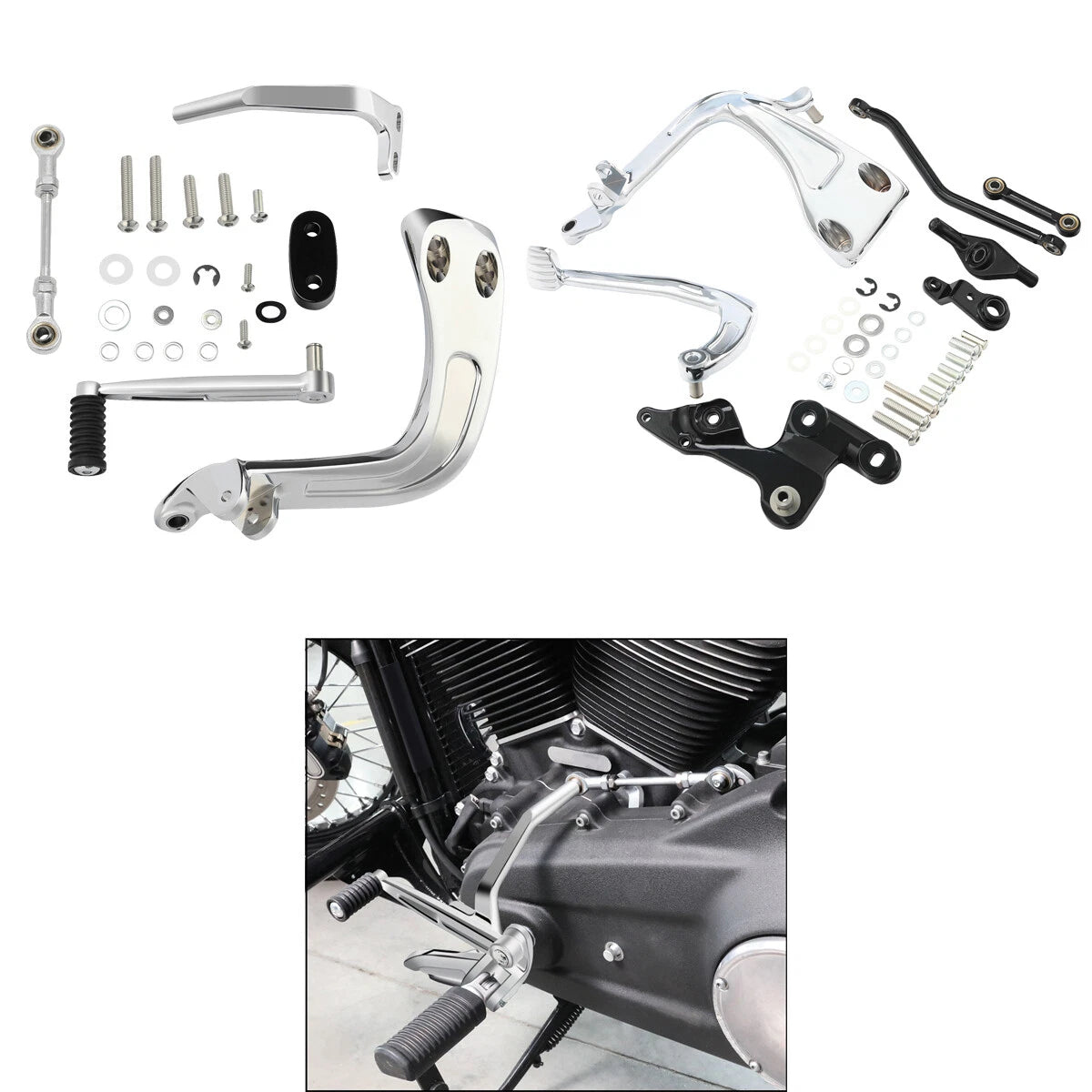 Mid Controls Shift Side & Brake Side Kit Fit For Harley FLSB FXFB FXFBS 2018-Up