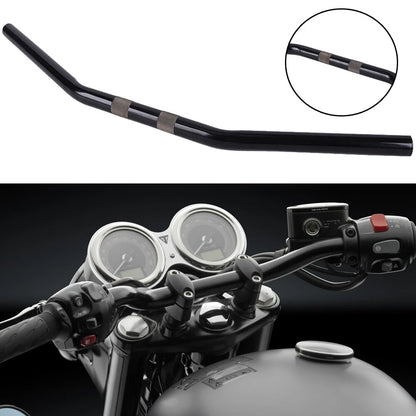 1" Gloss Black Motorcycle Flat Handlebar Drag Bars For Chopper Bobber Cafe Racer